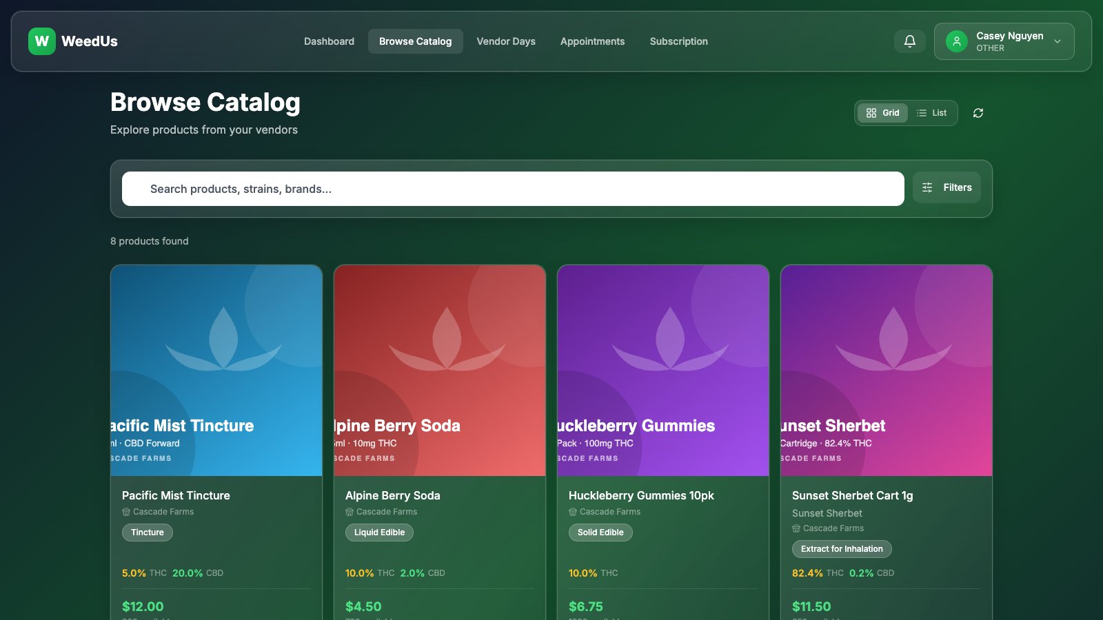 Read-only catalog browsing
