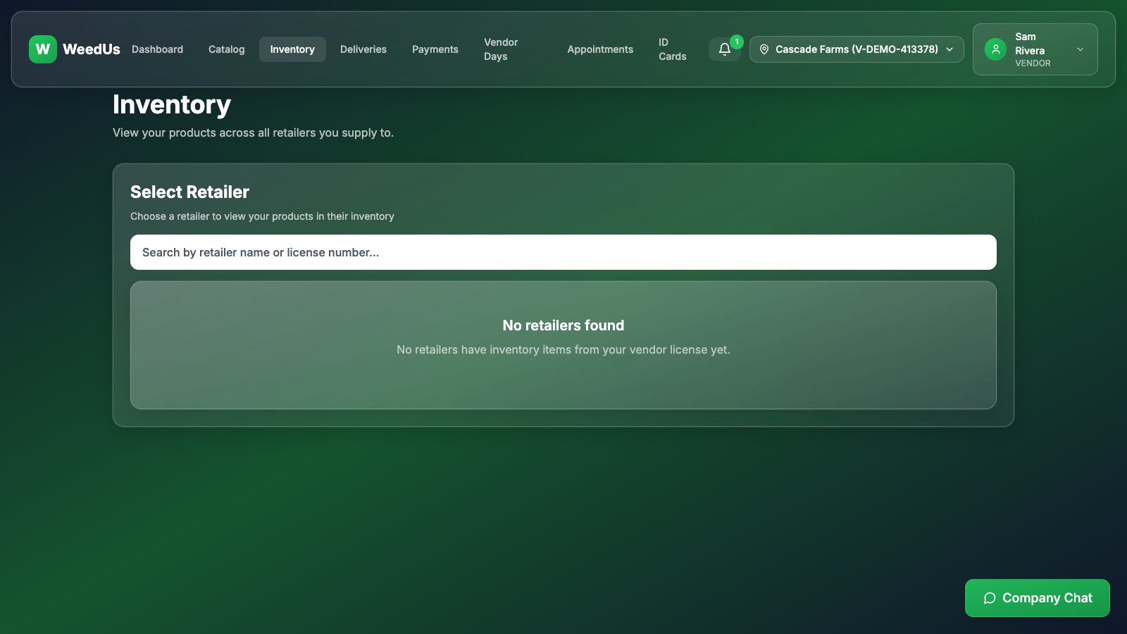 Vendor inventory view across retailers